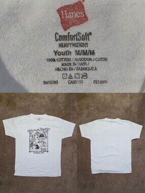 Kids A Sponge Vacation Black & White Tee Sz Med 12/14